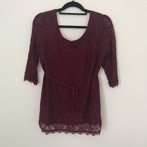 Motherhood Maternity Red Lace Top formal